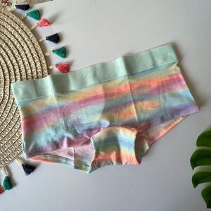 Victoria's Secret PINK Logo Boyshort Panty Pink Bubble Sunset XS NEW